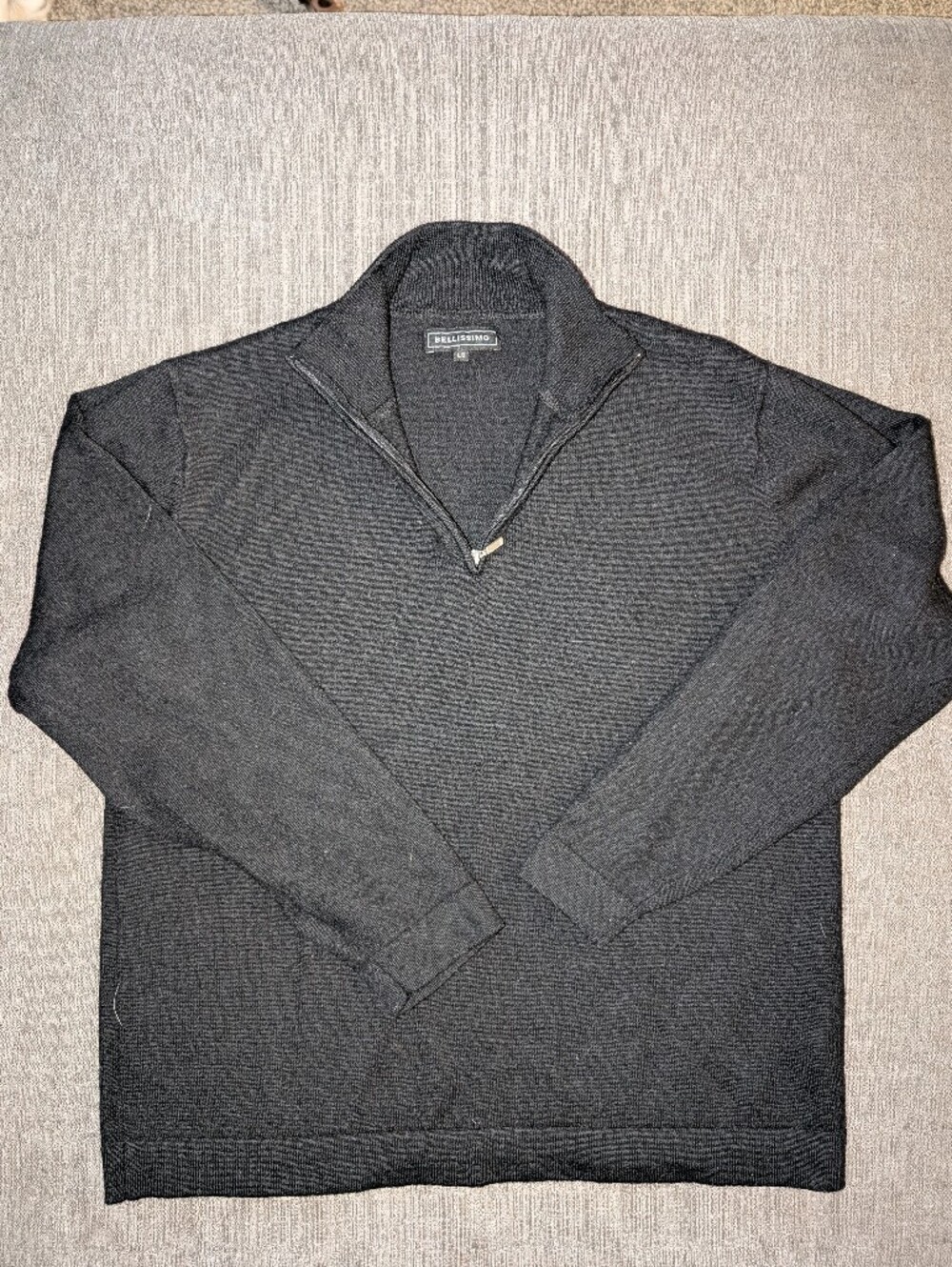 Men's Black Quarter-Zip Sweater